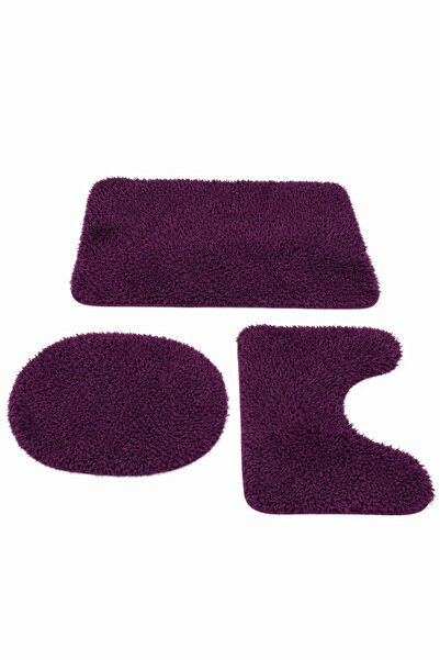 Sarar Plush Non-Slip Washable Bath Mat Toilet Set 3-Piece 50X80/50X60/40X45 (...