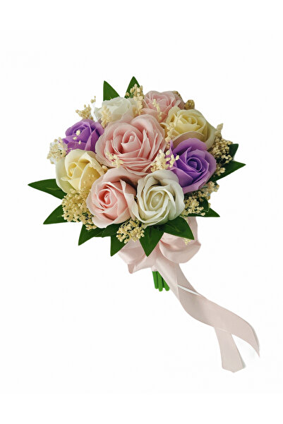 Eventissimi Buchet mic cu trandafiri si floarea miresei (Roz, Multicolor)