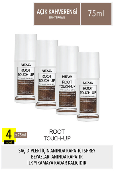 Neva ROOT TOUCH-UP Saç Dipleri İçin Kapatıcı Sprey AÇIK KAHVERENGİ 75ml x 4adet