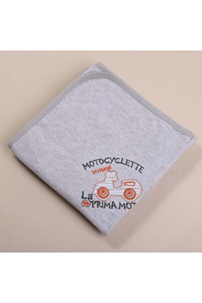 Generic بيبي شاين مهاد مواليد مطرز قطن برسمة سيارة - 95x85 سم - فضي