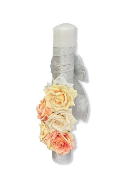 Eventissimi Λαμπάδα γάμου ή βάπτισης, Eventissimi, 40 εκ., Μετάξι τριαντάφυλλ...