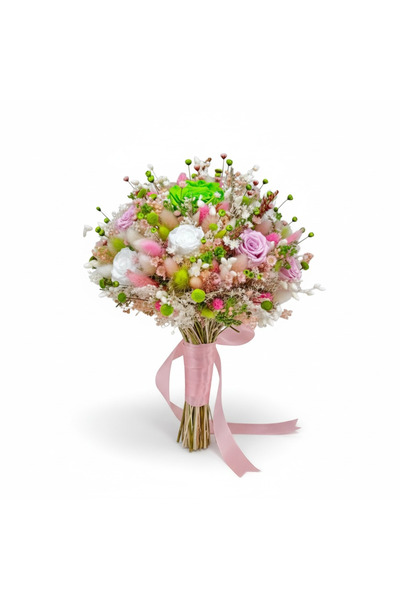 Eventissimi Buchet mare cu trandafiri naturali criogenati si flori naturale u...