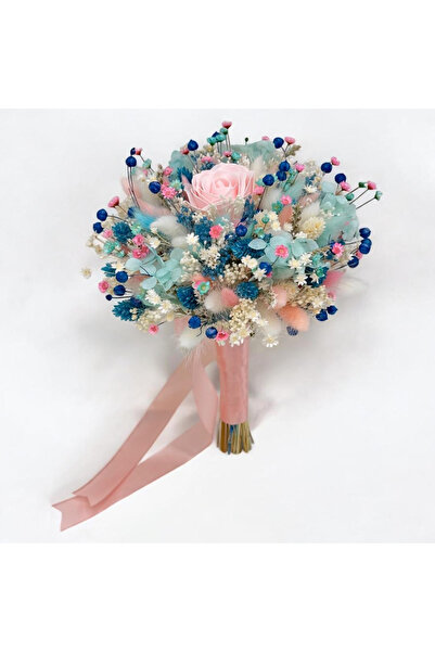 Eventissimi Buchet mic cu trandafir, hortensie si mix de flori naturale uscat...