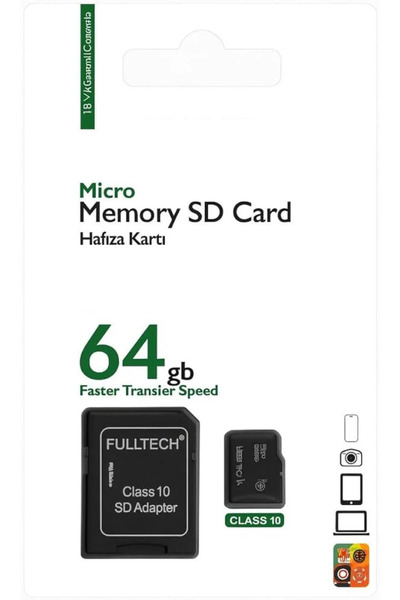 Fillikutum Fulltech Ftmfd5 Micro Sd Card 64 Gb Class 10 U1 Memory Card Sd