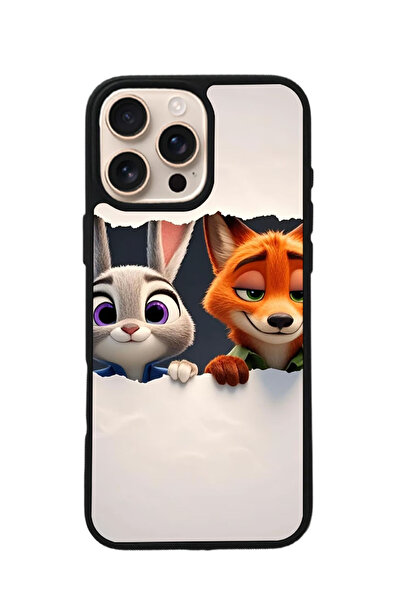 BGAKSESUAR iPhone 16 Pro Max Uyumlu Zootropolis Tasarımlı Glossy Premium Kılıf