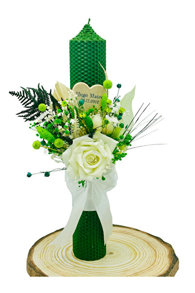 Eventissimi Λαμπάδα γάμου, βάπτισης ή βάπτισης, προσαρμόσιμη με Μετάξι τριαντ...