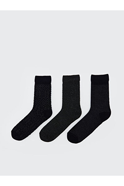 LC Waikiki Quality Pieces from Çelebi Store Embroidered Men's Socks 3-Piece Set