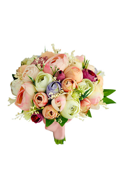 Eventissimi Buchet mediu cu bujori si floarea miresei (Multicolor)
