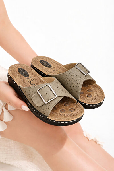 Behtah Kundura New Season Single Buckle Stylish Design Soft Sole Casual Slippers