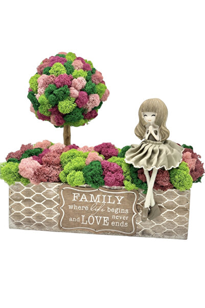 Eventissimi Aranjament floral, 27 cm, licheni stabilizați, vas ceramic, multi...