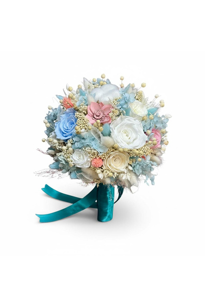 Eventissimi Buchet mireasa nasa nunta cu trandafiri naturali criogenati , hor...