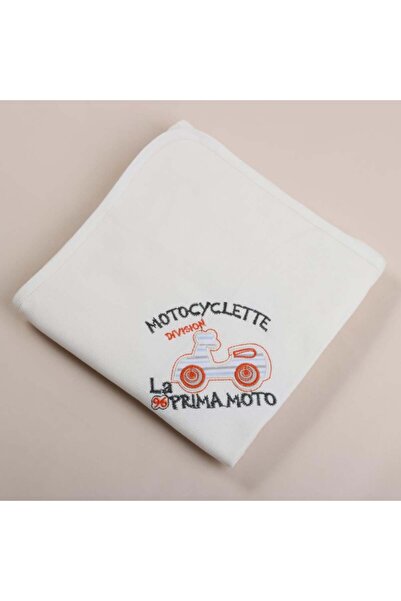 Generic بيبي شاين مهاد مواليد مطرز قطن برسمة سيارة - 95x85 سم - أبيض