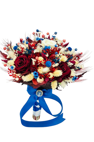 Eventissimi Buchet personalizabil din flori naturale uscate si trandafiri din...