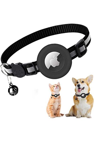 SJet طوق Airtag للقطط والكلاب، طوق عاكس للضوء مع حامل علامة Airtag من Apple