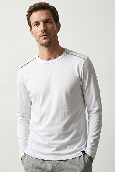 Elemge 100% Cotton Single Jersey Long Sleeve Pajama Top Men's T-Shirt Compact...