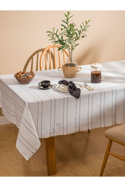 LC Waikiki Sparkling Choices Line Embroidered Tablecloth 150X200 cm from Shin...