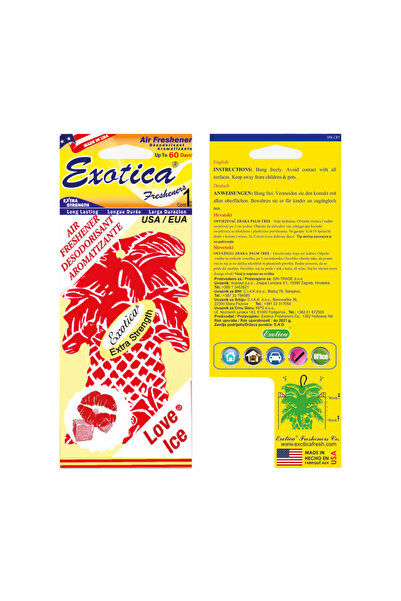 Exotica Fresheners Palm Tree Love Ice Oto Asma Koku (Made In Usa)