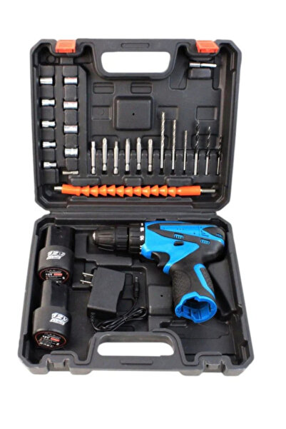 AMRIS Bormașină Electrică 48V, 2 Acumulatori, Încărcător, 28 de Accesorii in ...