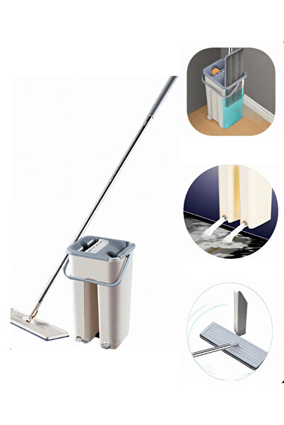 AMRIS Set galeata cu mop, doua compartimente, maner telescopic si mop plat + ...