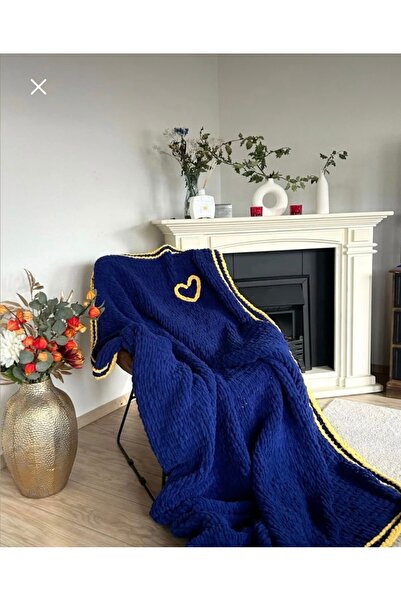 DUYGUNUN DÜKKANI Fenerbahçe taraftar battaniye / Sevgili hediyesi örme battaniye