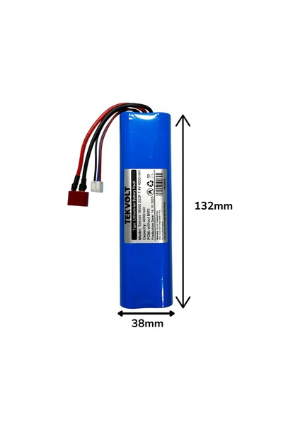 Tekvolt Enerji Tekvolt 7.4V 4000mAh RC Oyuncak Uyumlu BMS Devresiz T-Plug ve ...