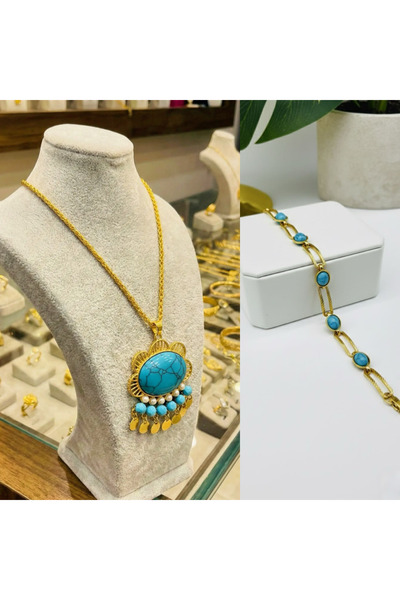 Zümrastore Halef Firuze kolye -bileklik takım