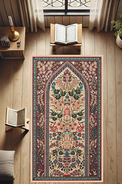 HaLıFoRuM Seccade Namazlık Dekoratif Yumuşak Yüzey Makinede Yıkanabilir Katla...