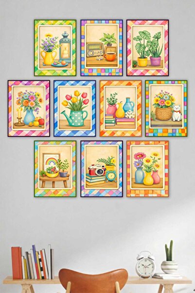 UNT Modern & Joyful Home Decor Painting Set |   Flower and Object Themed 15X20Cm