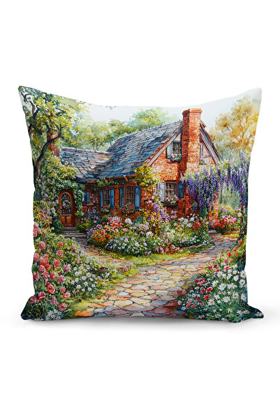 Bertille Home Husă de pernă cu imprimare digitală pe două fețe, seria Spring ...