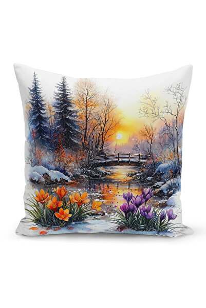 Bertille Home Ανοιξιάτικη Σειρά Κάλυμμα Μαξιλαριού Διπλής Όψης με Ψηφιακή Εκτ...