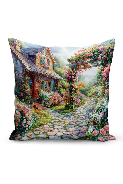 Bertille Home Ανοιξιάτικη Σειρά Κάλυμμα Μαξιλαριού Διπλής Όψης με Ψηφιακή Εκτ...