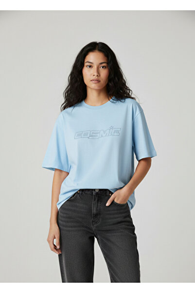 Mayer Butik Unisex Men/Women Cosmic Stone Printed Oversize Cotton Crew Neck T...