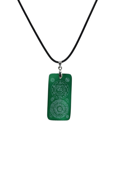 AYDESİA Prayer Handmade Green Agate Stone Pendant Spiritual Healing and Balan...