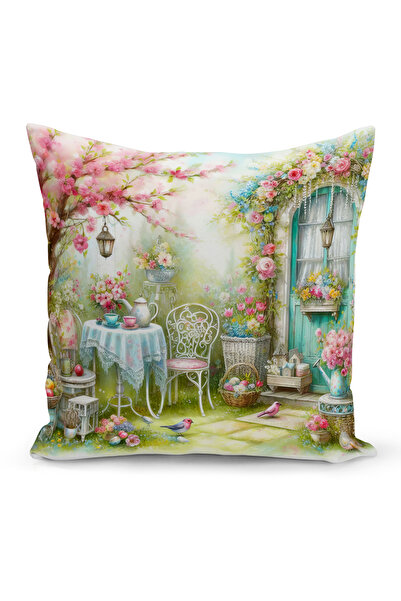 Bertille Home Husă de pernă cu imprimare digitală pe două fețe, seria Spring ...