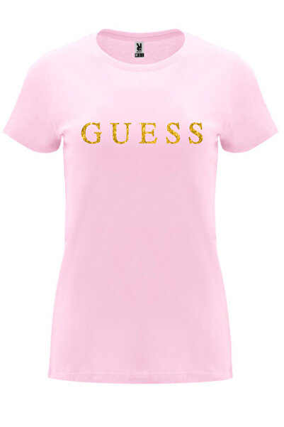 Cooloryx Tricou Femeie Imprimeu Glitter Auriu