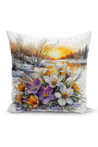 Bertille Home Husă de pernă cu imprimare digitală pe două fețe, seria Spring ...