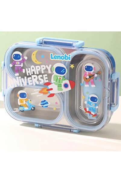 Generic لانش بوكس صندوق غداء من الستانلس ستيل مزود سيليكون مانع لتسريب مع شوكه