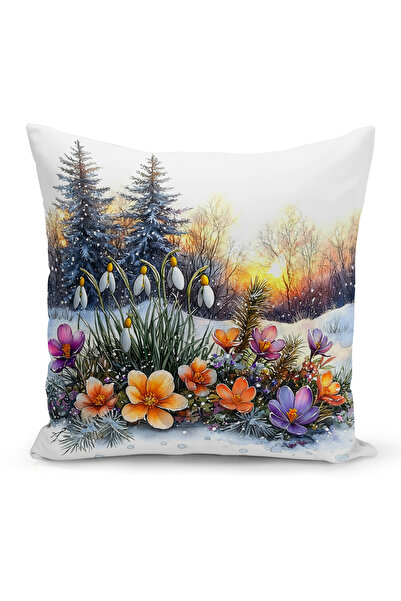 Bertille Home Ανοιξιάτικη Σειρά Κάλυμμα Μαξιλαριού Διπλής Όψης με Ψηφιακή Εκτ...