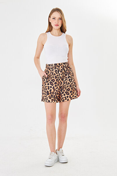 Rora High Waist Leopard Print Women's Shorts – Casual Comfortable Fit