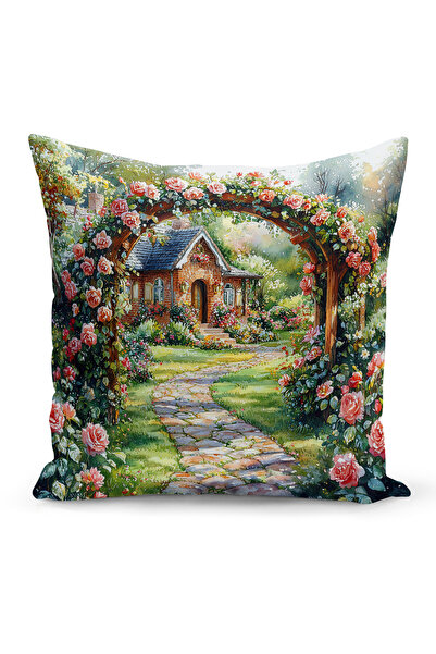 Bertille Home Husă de pernă cu imprimare digitală pe două fețe, seria Spring ...