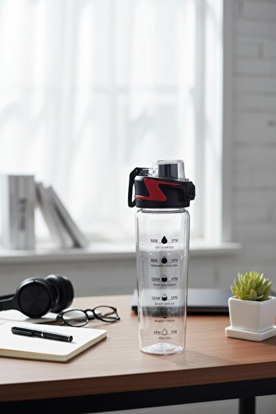 Generic زجاجة مياه زجاجية صحية سعة 1 لتر، مانعة للتسرب، مصنوعة من زجاج البورو...