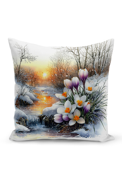 Bertille Home Husă de pernă cu imprimare digitală pe două fețe, seria Spring ...