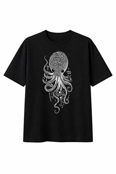 YRN COLLECTION Γυναικείο μπλουζάκι σε μαύρο και λευκό χρώμα, με στάμπα, βαμβα...