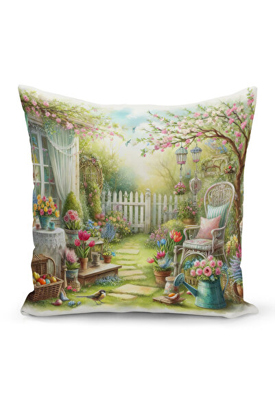 Bertille Home Husă de pernă cu imprimare digitală pe două fețe, seria Spring ...