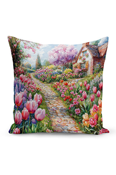 Bertille Home Husă de pernă cu imprimare digitală pe două fețe, seria Spring ...