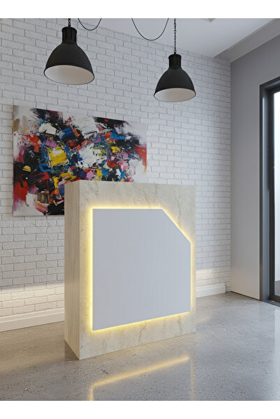 online fırsat mutlu ol mutlu kal Resital Ledli Karşılama Bankosu G-90 cm Ofis...