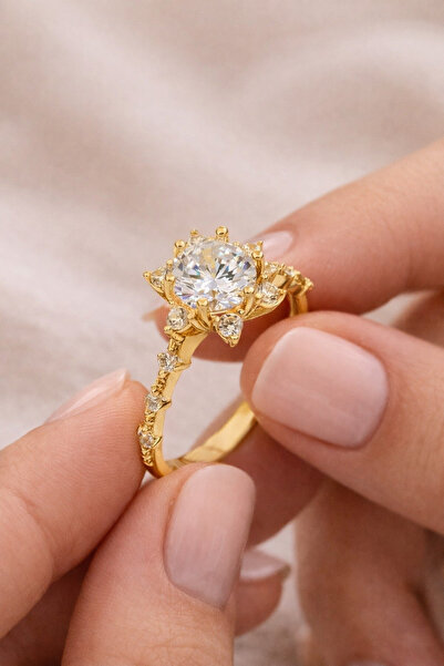 Laboratuvar Pırlantası Lp Işıklı kutuda 2.50 karat lotus yüzük, sevgiliye hed...