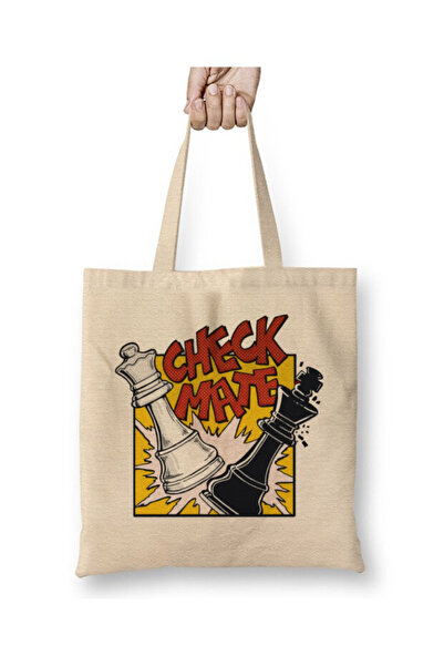 Toyaso Шахматна чанта от плат „Шахмат“ „Крал“ „Дама“ „Гамбит“ „Плажна чанта“ ...