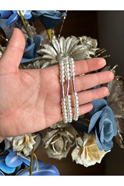 Store İncili 99 luk bileklikli tesbih gümüş rengi imame