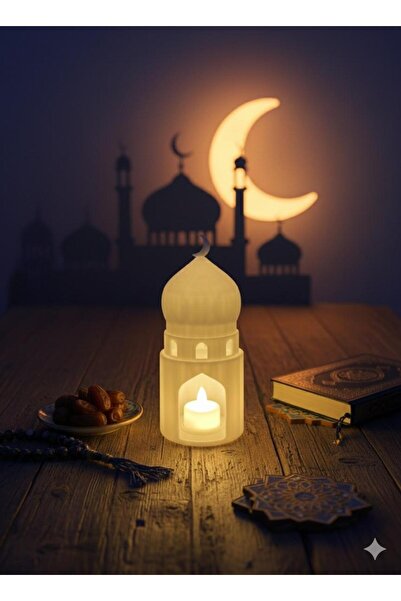 ozbience Rüya Gibi Ramazan Feneri Dekoratif Mumluk ve LED Gece Lambası